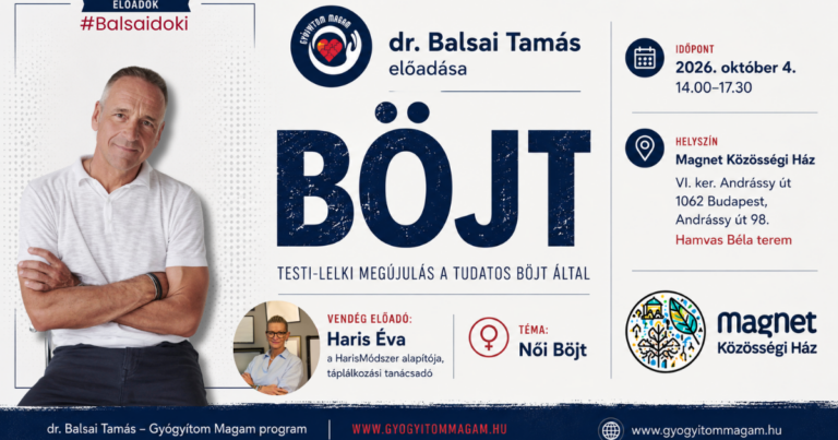 A tudatos BÖJT – előadás 2026. 10. 04. vendég: Haris Éva